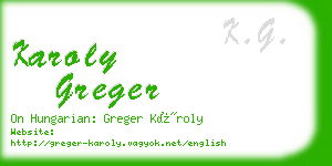 karoly greger business card